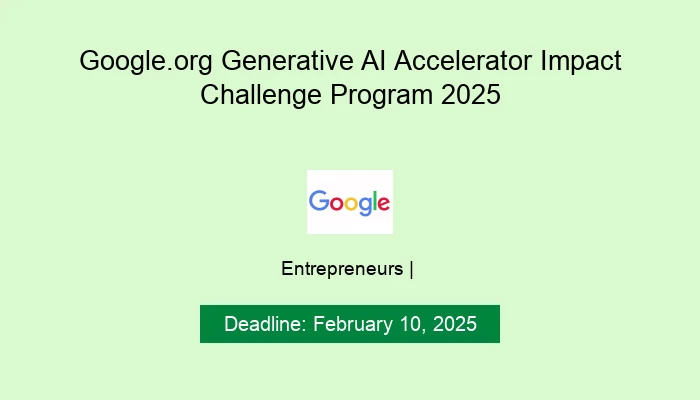 Google.org Generative AI Accelerator Impact Challenge Program 2025