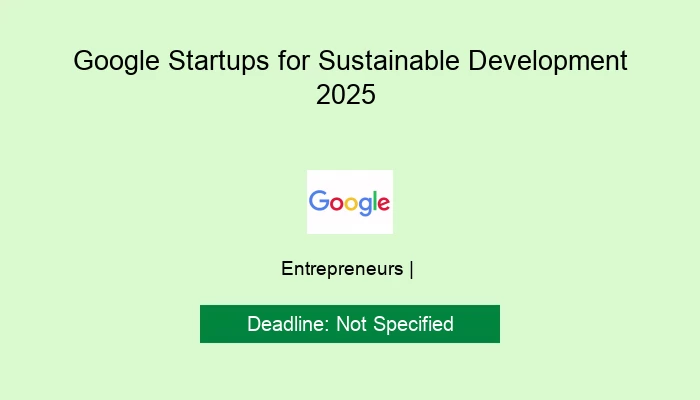Google Startups for Sustainable Development 2025
