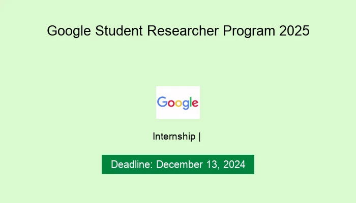 Google Student Researcher Program 2025