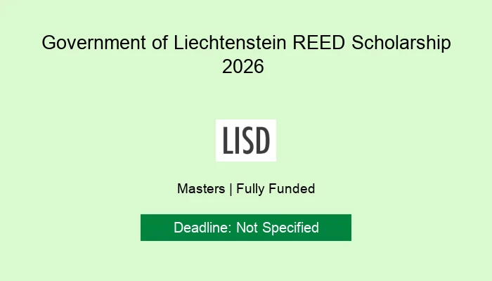 Government of Liechtenstein REED Scholarship 2026