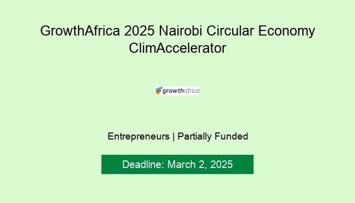 GrowthAfrica 2025 Nairobi Circular Economy ClimAccelerator