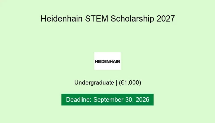 Heidenhain STEM Scholarship 2027