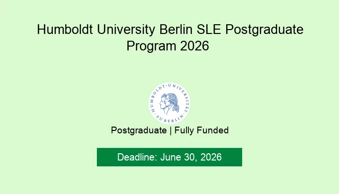 Humboldt University Berlin SLE Postgraduate Program 2026
