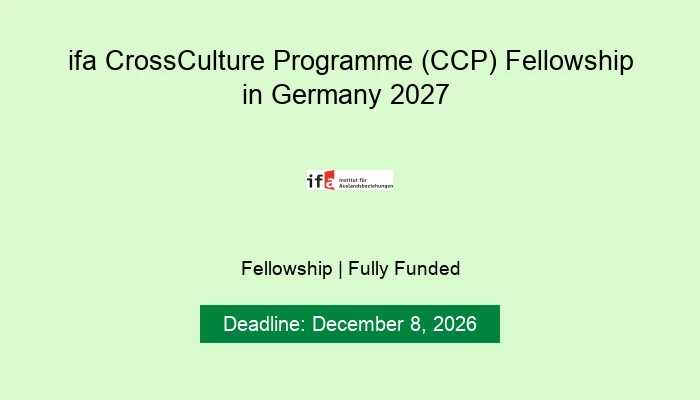 ifa CrossCulture Programme (CCP) Fellowship in Germany 2027
