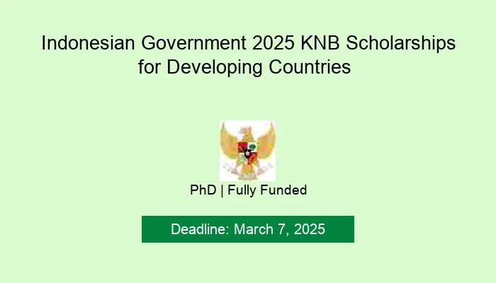 Indonesian Government 2025 KNB Scholarships for Developing Countries