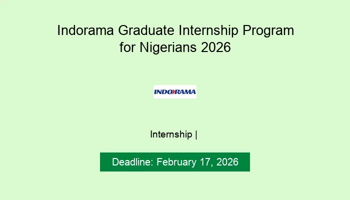 Indorama Graduate Internship Program for Nigerians 2026