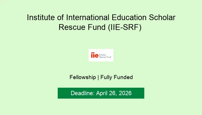 Institute of International Education Scholar Rescue Fund (IIE-SRF)