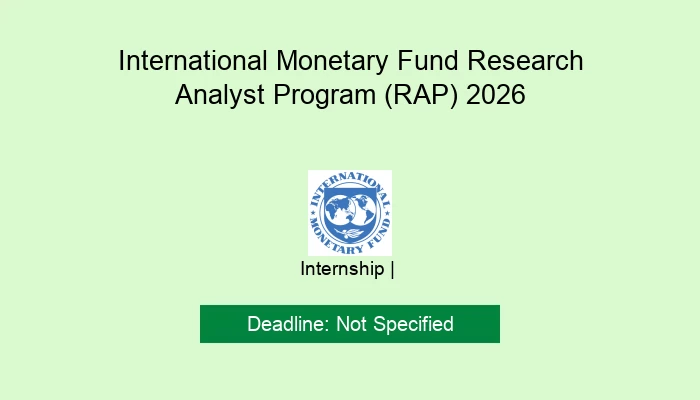 International Monetary Fund Research Analyst Program (RAP) 2026