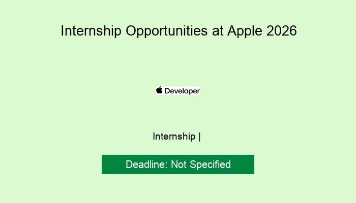 Internship Opportunities at Apple 2026