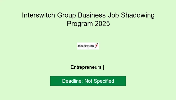 Interswitch Group Business Job Shadowing Program 2025