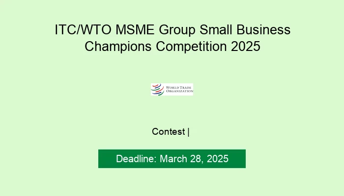 ITC/WTO MSME Group Small Business Champions Competition 2025