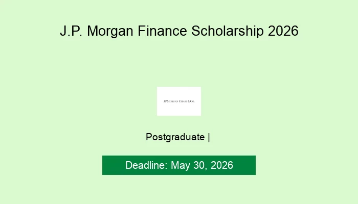 J.P. Morgan Finance Scholarship 2026