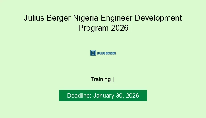 Julius Berger Nigeria Engineer Development Program 2026