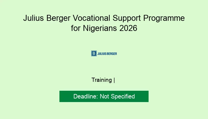Julius Berger Vocational Support Programme for Nigerians 2026