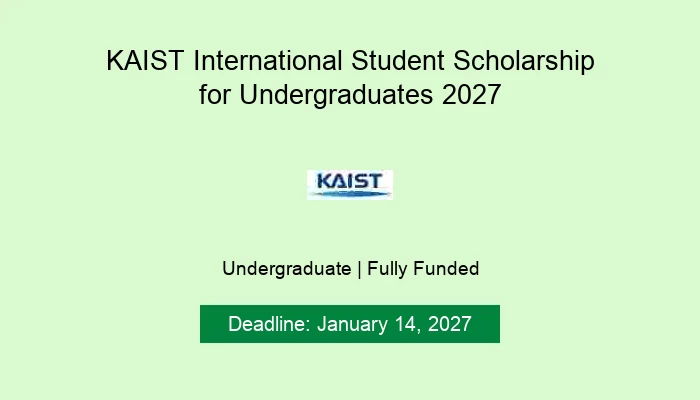 KAIST International Student Scholarship for Undergraduates 2027