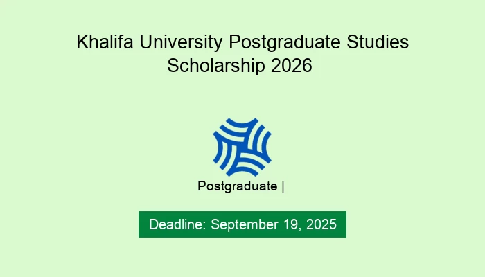 Khalifa University Postgraduate Studies Scholarship 2026