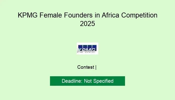 KPMG Female Founders in Africa Competition 2025