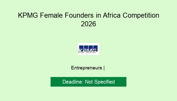 KPMG Female Founders in Africa Competition 2026
