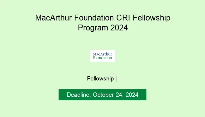 MacArthur Foundation CRI Fellowship Program 2024