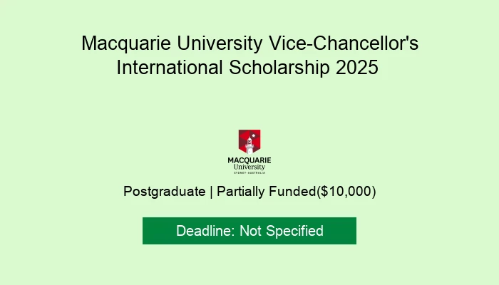 Macquarie University Vice-Chancellor's International Scholarship 2025