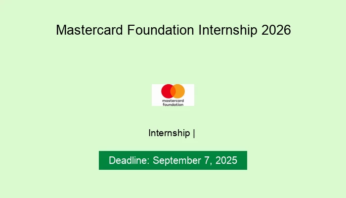 Mastercard Foundation Internship 2026