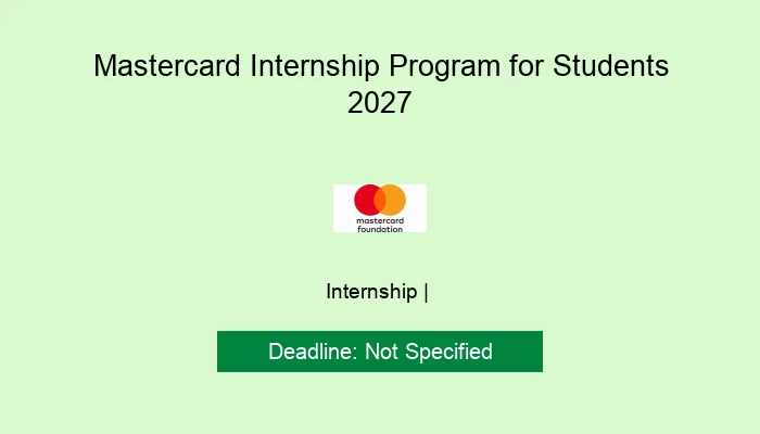 Mastercard Internship Program for Students 2027