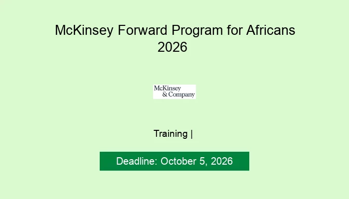 McKinsey Forward Program for Africans 2026