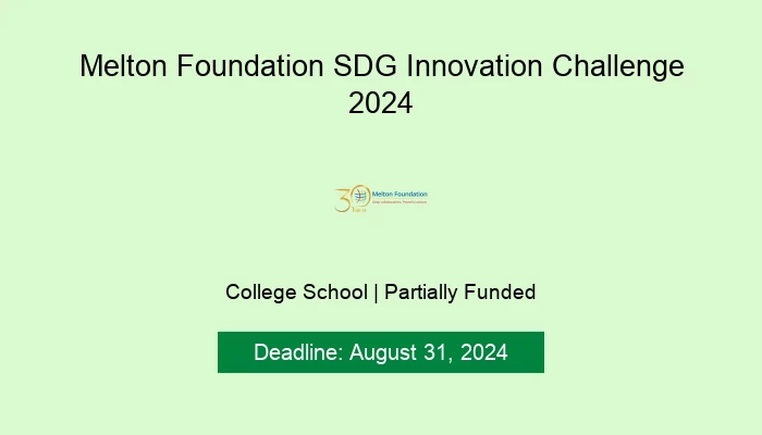 Melton Foundation SDG Innovation Challenge 2024