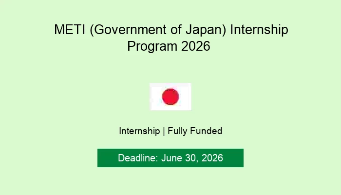 METI (Government of Japan) Internship Program 2026
