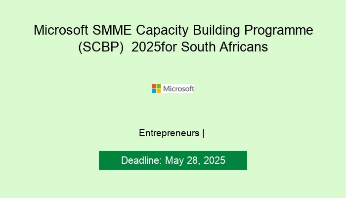 Microsoft SMME Capacity Building Programme (SCBP)  2025for South Africans