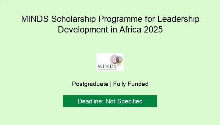 MINDS Scholarship Programme for Leadership Development in Africa 2025