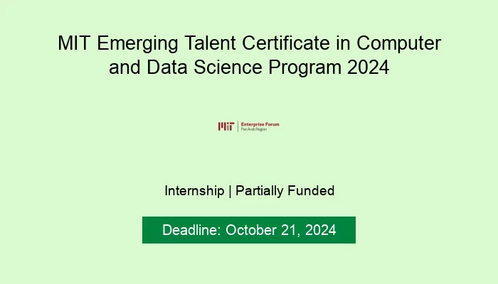 MIT Emerging Talent Certificate in Computer and Data Science Program 2024