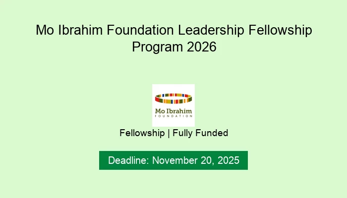 Mo Ibrahim Foundation Leadership Fellowship Program 2026