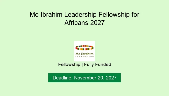 Mo Ibrahim Leadership Fellowship for Africans 2027