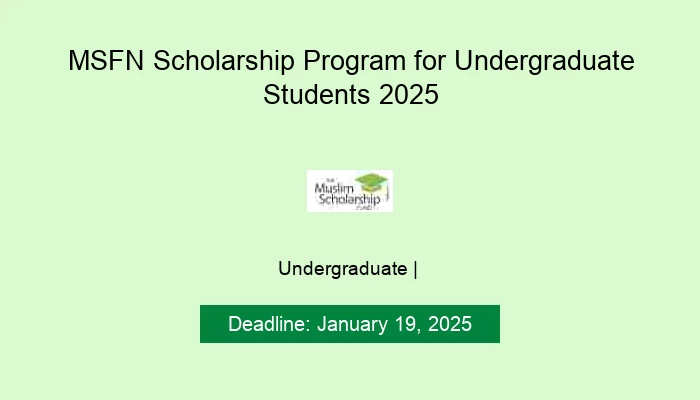 MSFN Scholarship Program for Undergraduate Students 2025