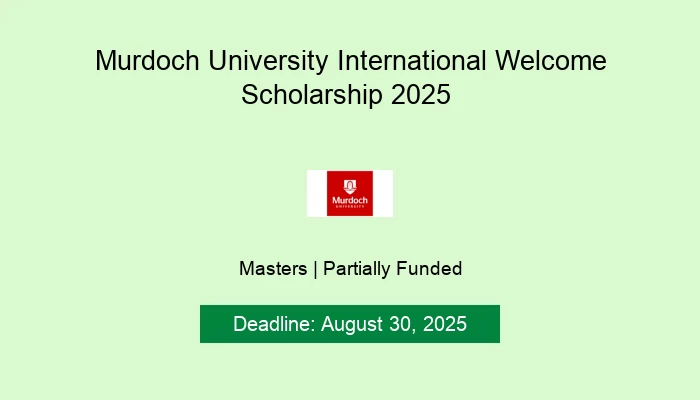 Murdoch University International Welcome Scholarship 2025