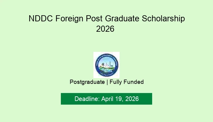 NDDC Foreign Post Graduate Scholarship 2026