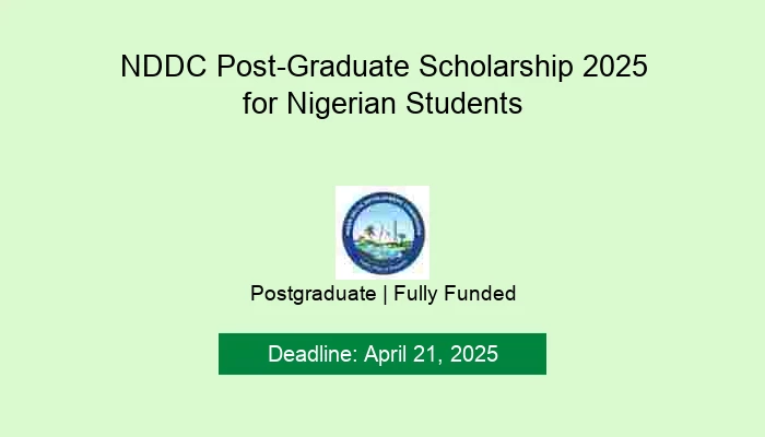 NDDC Post-Graduate Scholarship 2025 for Nigerian Students