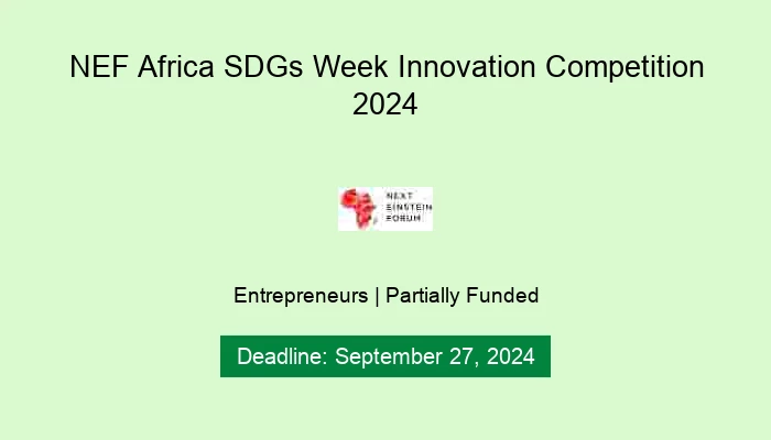 NEF Africa SDGs Week Innovation Competition 2024