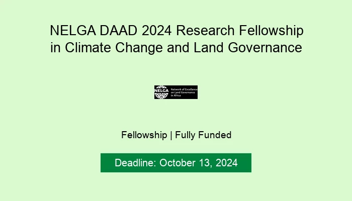 NELGA DAAD 2024 Research Fellowship in Climate Change and Land Governance