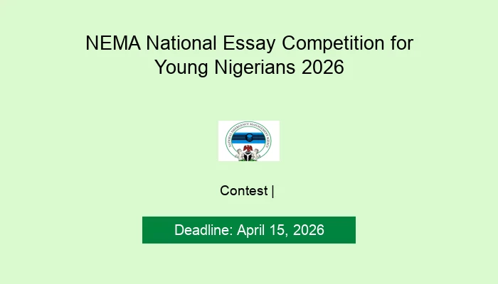 NEMA National Essay Competition for Young Nigerians 2026
