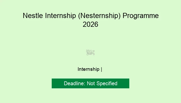 Nestle Internship (Nesternship) Programme 2026