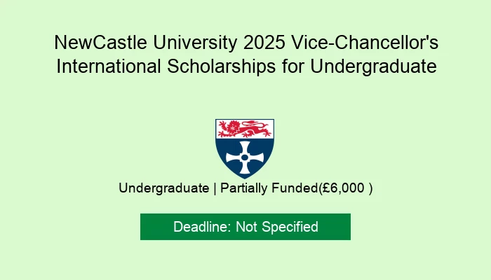 NewCastle University 2025 Vice-Chancellor's International Scholarships for Undergraduate