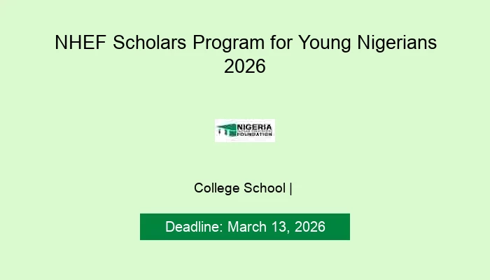 NHEF Scholars Program for Young Nigerians 2026