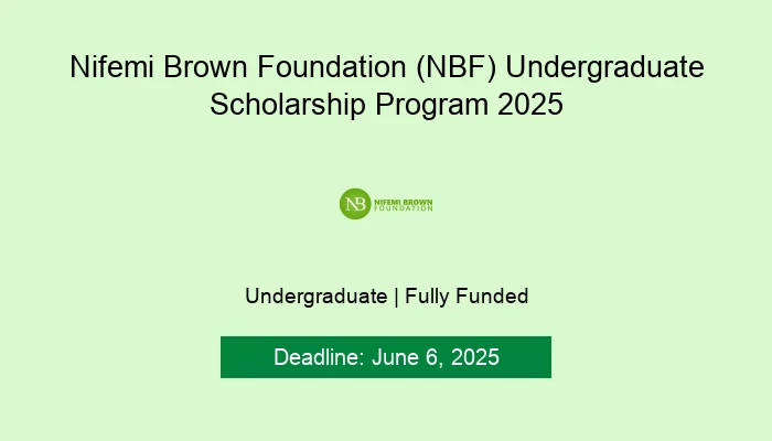 Nifemi Brown Foundation (NBF) Undergraduate Scholarship Program 2025