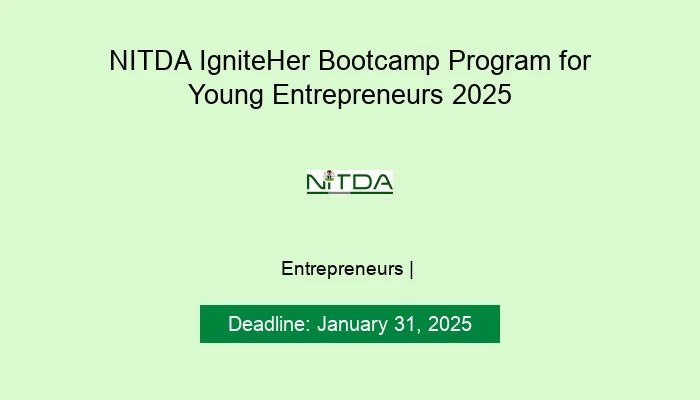 NITDA IgniteHer Bootcamp Program for Young Entrepreneurs 2025