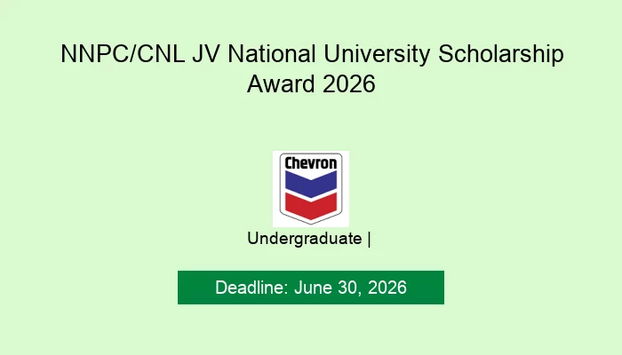 NNPC/CNL JV National University Scholarship Award 2026