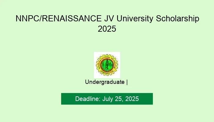 NNPC/RENAISSANCE JV University Scholarship 2025