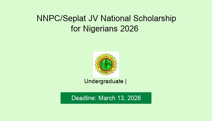 NNPC/Seplat JV National Scholarship for Nigerians 2026