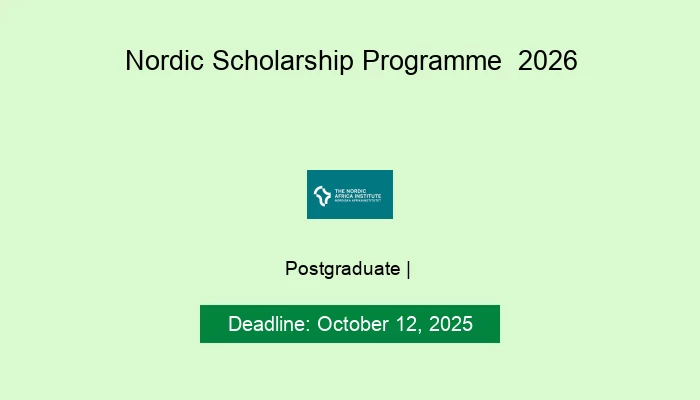 Nordic Scholarship Programme  2026